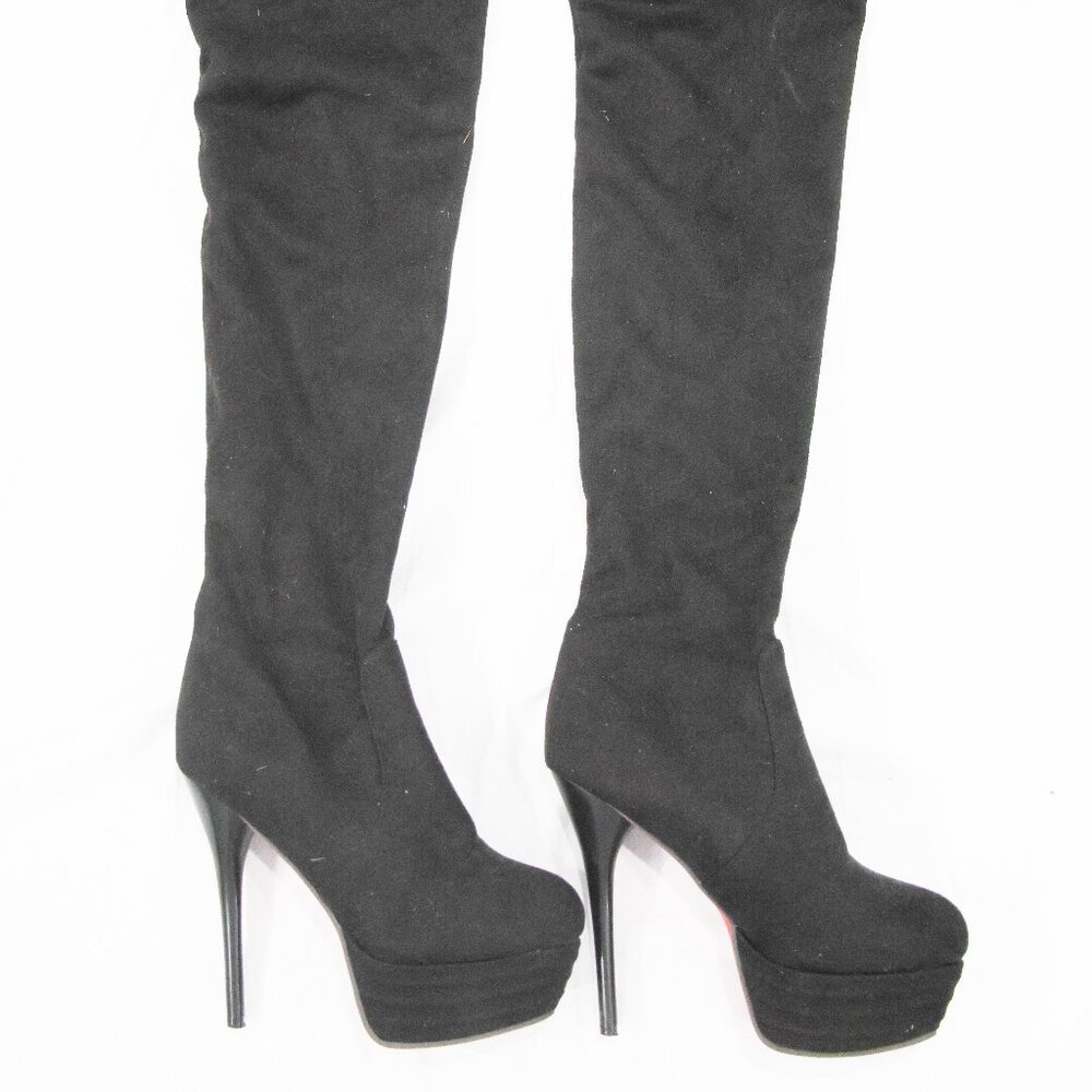 Red Sole Over Knee Platform Stiletto Boots